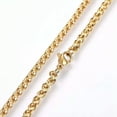 thumbnail image 2 of QQTDFG Stainless Steel Wheat Chain Necklaces Lobster Gold 17.7" 19.7" 45cm 3mm Z454-Gold-17.7", 2 of 2