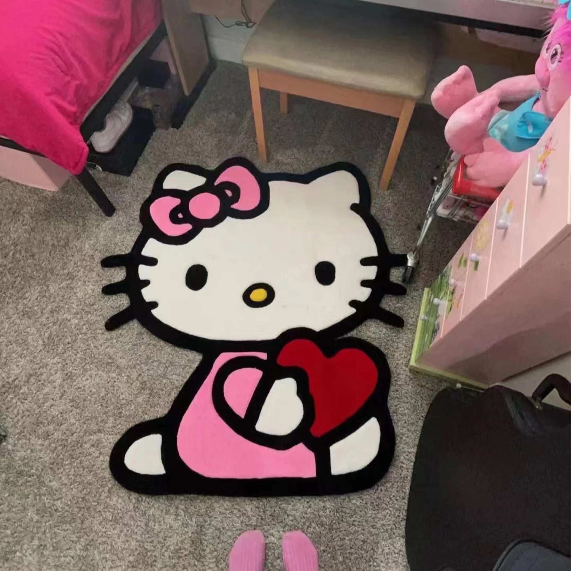 Sanrio Hello Kitty Plush Floor Mat Cartoon Kt Cat Kawaii Cute Non-slip ...