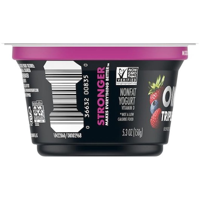 Oikos Organic Triple Zero Mixed Berry Nonfat Greek Yogurt, Stevia