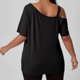 thumbnail image 3 of Just My Size Túnica de jersey Slub de talla grande para mujer con cuello de ganchillo Zhivalor FSHY023-1, 3 of 5