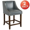 thumbnail image 6 of Flash Furniture Carmel Transitional Faux Leather Counter Stool, Light Gray, Set of 2, 6 of 14