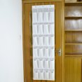 thumbnail image 6 of OUNONA Hanging Door Shoe Storage Organizer with 24 Pockets, Multi-Purpose Cloth Bag for Shoes, Keys, Phones, and Small Items - White, 6 of 7