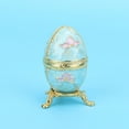 thumbnail image 4 of Huevo de Pascua Estilo Faberge Pintado Huevo de Pascua esmaltado Estilo Vintage Organizador de joyería Caja de baratijas Decoración Regalo Huevo Caja Coleccionable almacenamiento de, 4 of 8