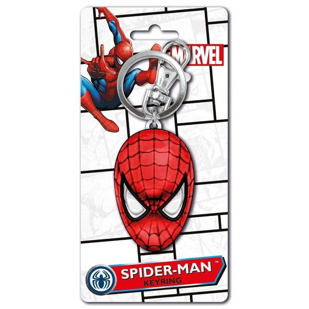 Llavero Marvel con cabeza de Spider-Man, color peltre