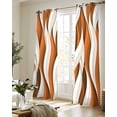 thumbnail image 5 of Burnt Orange White Moire Sheer Curtains 84 Inch Length 2 Panels Set for Living Room/Bedroom, Modern Abstract Art Kitchen Curtains Grommet Semi-Sheer Curtains Drapes Voile Window Treatments 52"x84"x2, 5 of 7