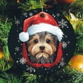 thumbnail image 6 of Christmas Ceramic Ornament Cute Peeking Dog Yorkie in Santa Hat Snowflake Xmas 2024 Ornament Dog Lovers Gift Xmas Tree Decoration Holiday Present, 6 of 8
