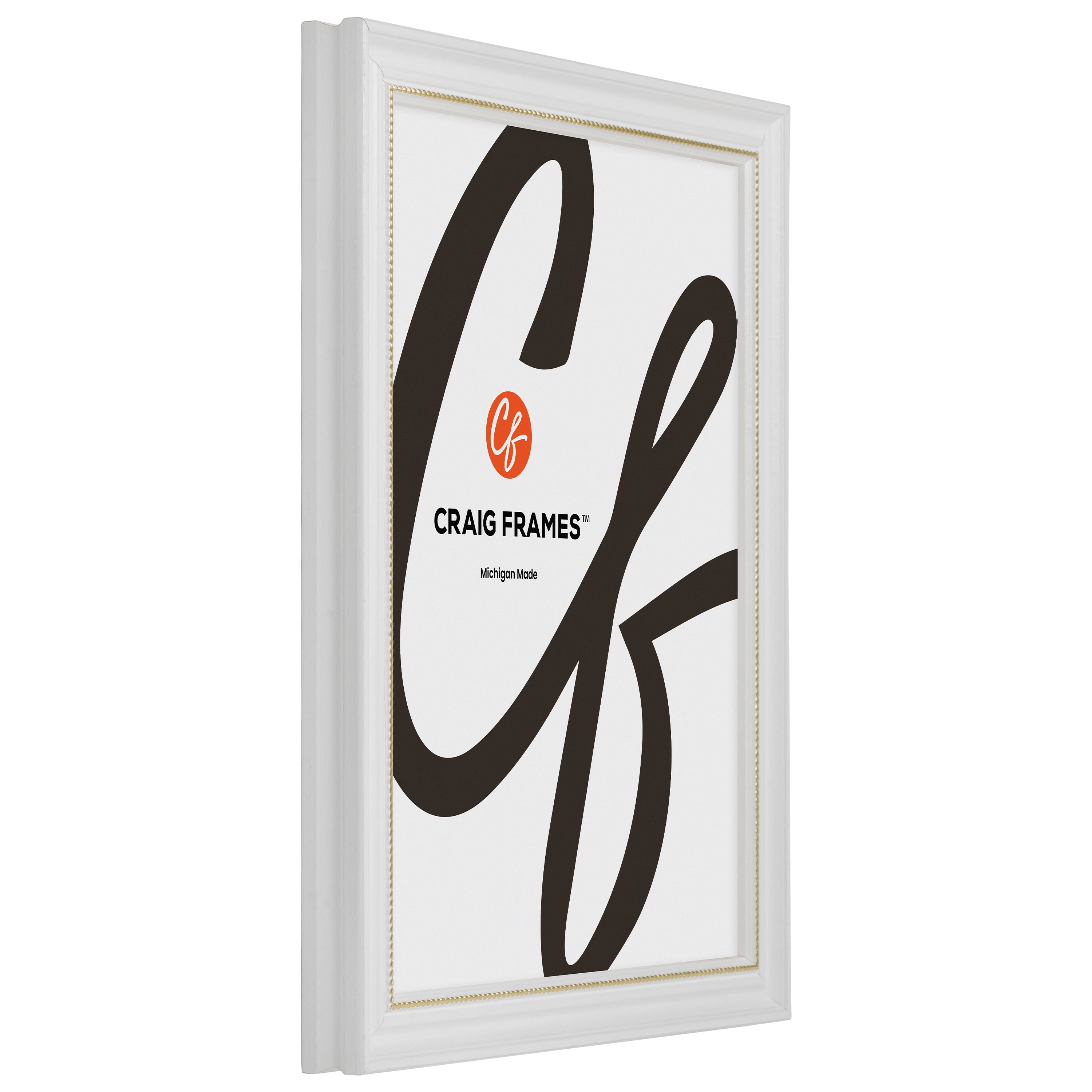 Craig Frames 314WG, Ornate White and Gold Picture Frame, 18 x 24 Inch