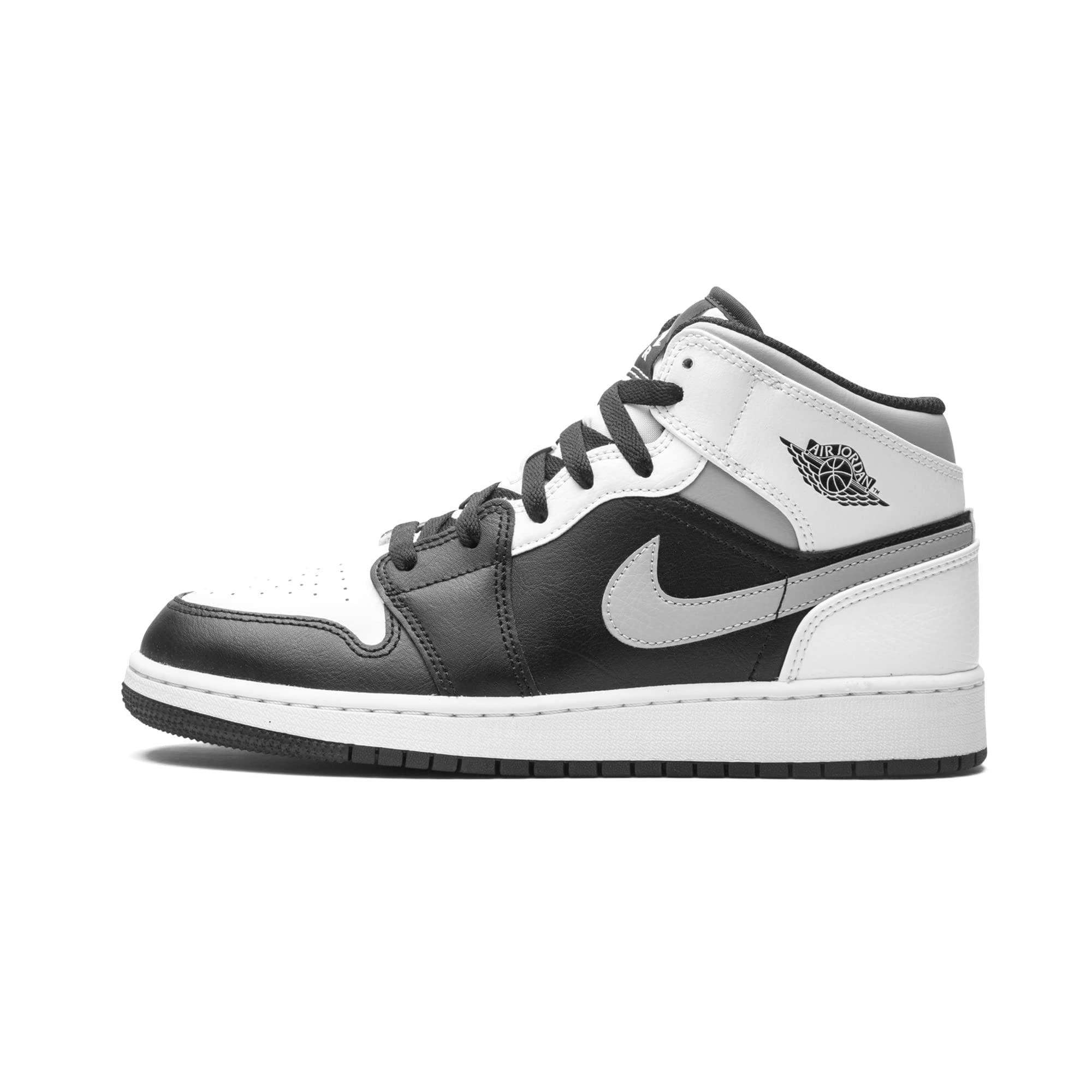 Jordan Air 1 Mid Black White Lt Smoke Grey Youth 554725 073 Size 4.5Y Walmart