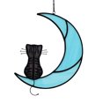 thumbnail image 1 of Gatos durmiendo en la luna vidriera colgando, gatos decorando regalos para los amantes de los gatos, 1 of 7