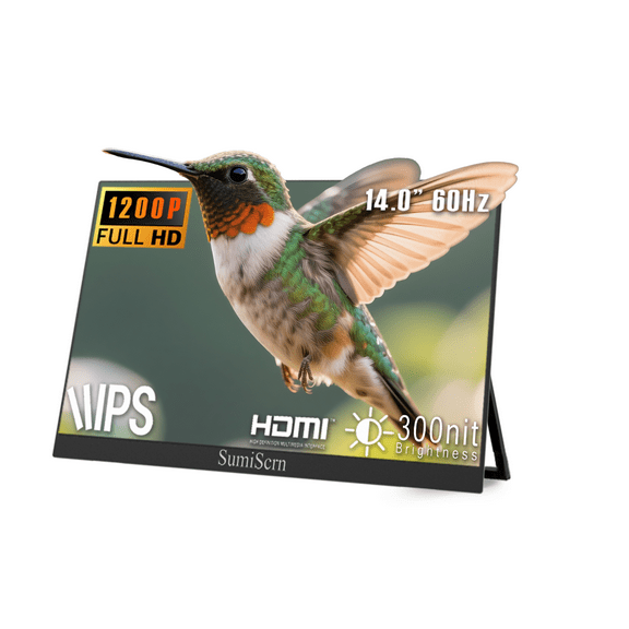 SumiScrn 14'' Portable Monitor, HD 1200P, FHD, 60Hz, for Phones, Android Laptop PC, with Free Shockproof Bag