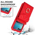 thumbnail image 4 of Crossbody Wallet Case Compatible for Motorola Razr 2024, RFID Blocking Card Slots, Metal Finger Ring, Premium PU Leather Lanyard Shoulder Strap Back Purse Cover Shockproof Case, Red, 4 of 9