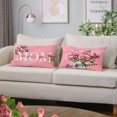 thumbnail image 4 of Mothers Day Pillow Covers 12x20 Set of 4 Pink Velvet Mom Throw Pillow Covers Rose Flower Cushion Covers Pillow Case Gift for Mother Mom Birthday Home Outdoor Sofa Decoration (12 by 20), 4 of 5
