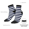 thumbnail image 6 of Pofeuu Navy Blue And White Stripes Print 30cm Socks, Adult Running Hiking Socks for Youth and Adult, 6 of 7