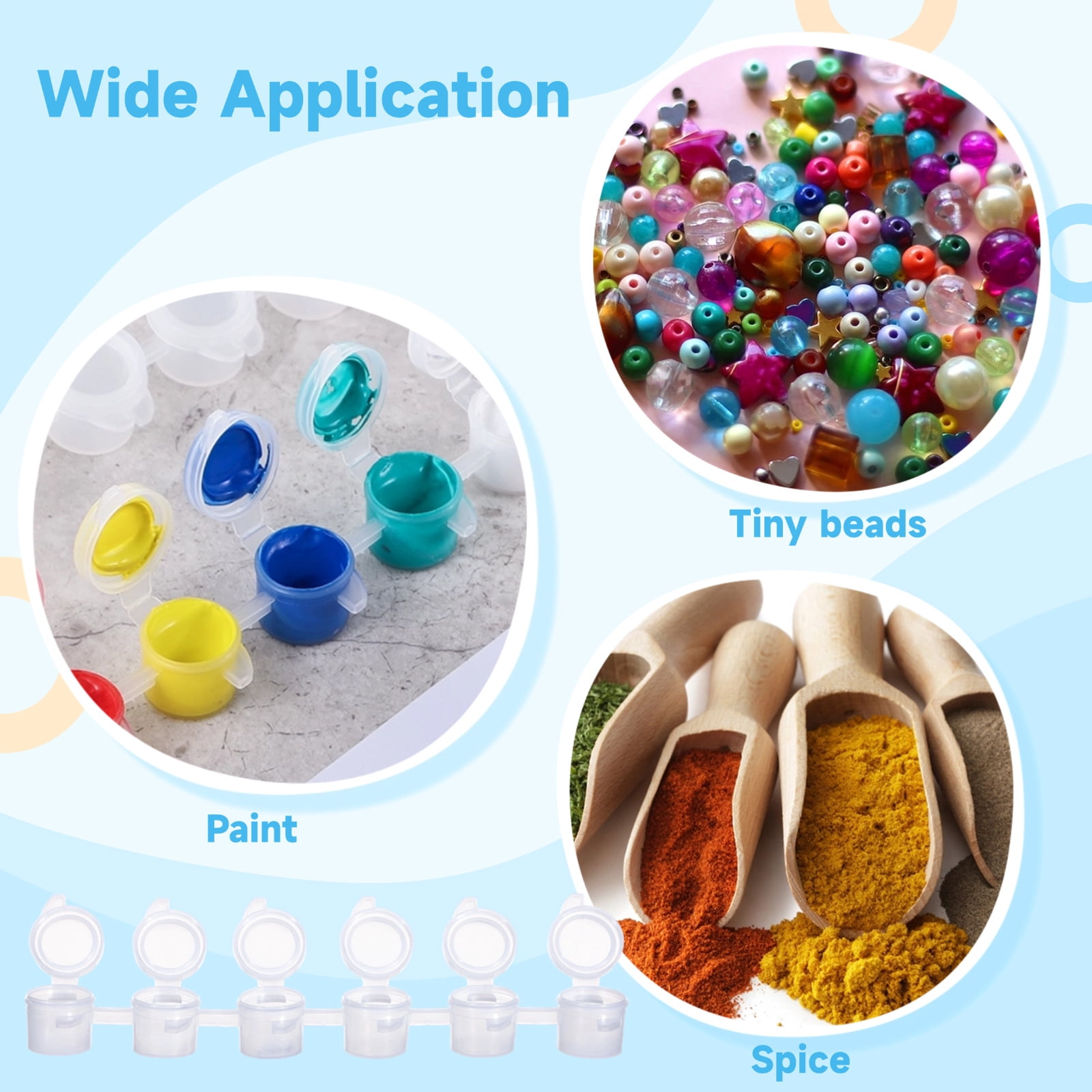 100 Pcs Mini Paint Cups Plastic Small Containers with Lids, Empty Paint Splitter Pots for Art Painting, Craft Supplies Storage, Travel Paint Containers 3ml