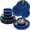 Blue-18 Pieces(service for 6), variant on Starry 12 Pieces Dinnerware Sets For 4 Green Reactive Glaze Dishes Ceramic Plates And Set Dinner Salad Dessert Cereal Dishwasher Microwave Safe