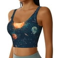 thumbnail image 2 of Goofa Solar System And Planets Printed Sports Bras for Women, High Impact Running Bra Workout Crop Tank Tops Longline Sports Bra Push up-Small, 2 of 9