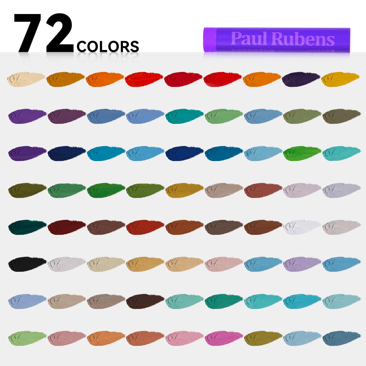Paul Rubens 72Pcs Oil Pastels Set for Artist, Students, 72 Colours Soft Pastels, Vibrant and Creamy