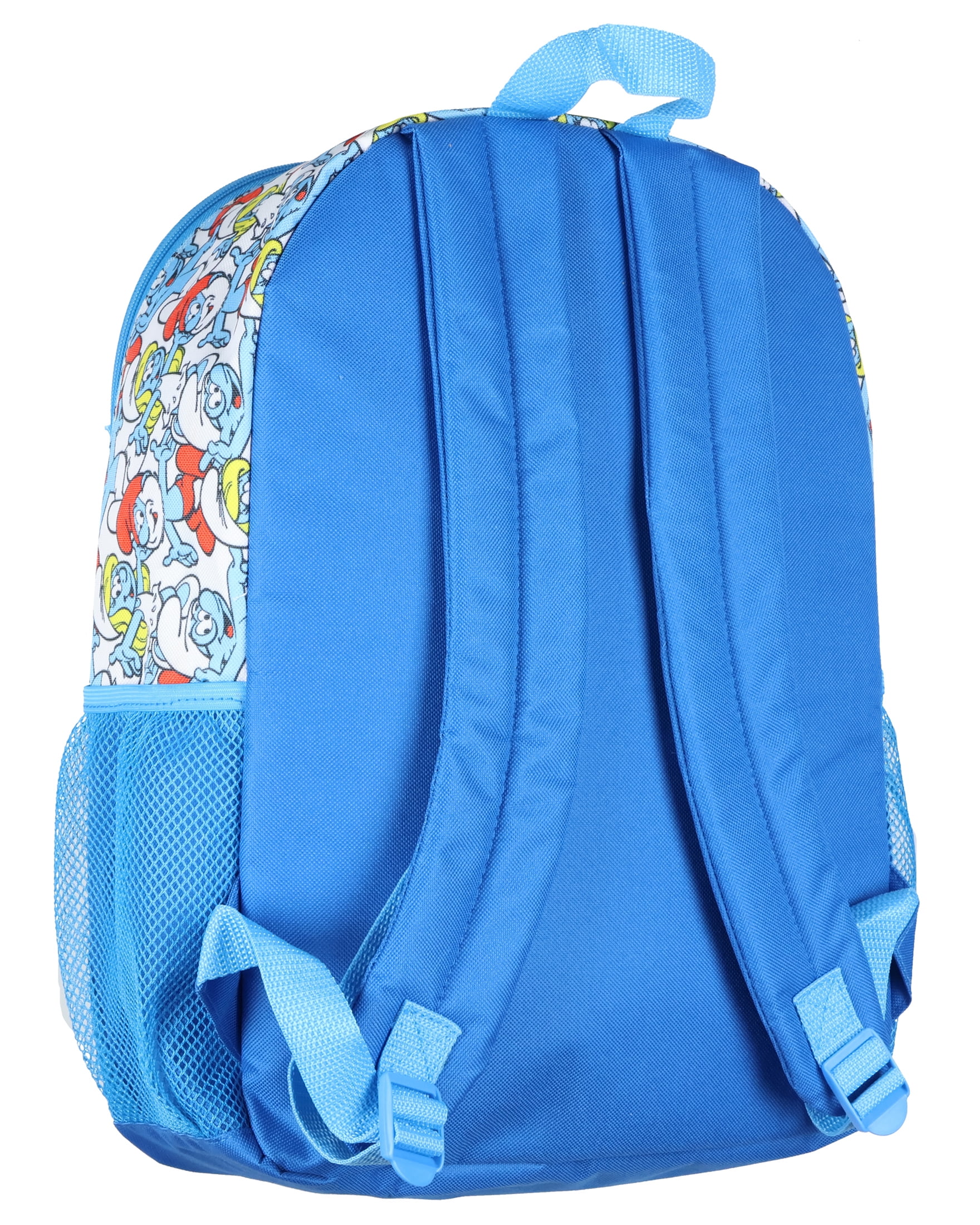 The Smurfs Backpack 5-Piece Mega Set Travel Daypack Bag with Lunch Box Pencil Case Water Bottle and Stickers 16"