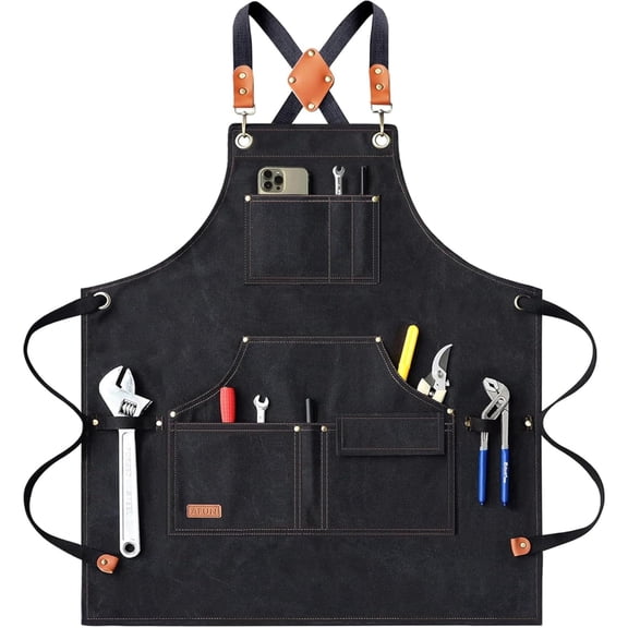 Rubinzhi Tool Aprons with Pockets, Wood Working Accessories, Woodworker Gifts for Carpenter Men
