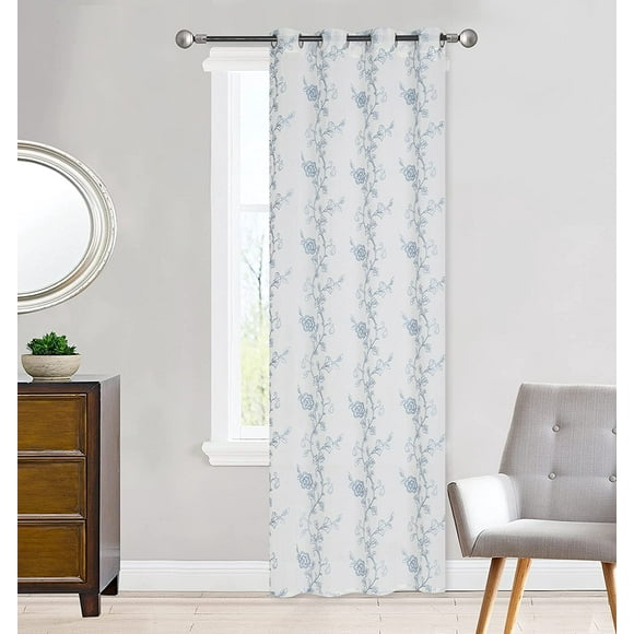 Rideaux Transparents Brodés (Lot de 2) 54 Pouces X 84 Pouces par ATI (Vert)