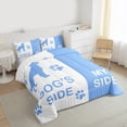 thumbnail image 3 of Homewish Pet Puppy Dogs Full Size Comforter Sets,Cute Paws Bedding Comforter Set,Blue White Bedding Sets For Boys Girls,Luxury Bedroom Decor Reversible,3-Piece, 3 of 8