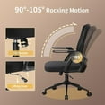 thumbnail image 5 of naspaluro Ergonomic Office Chair | Mesh Back, Flip-Up Arms, Lumbar Support | Adjustable Height & Tilt Swivel – Comfortable Desk Chair for Home Office, Study, Work – Black, 5 of 8