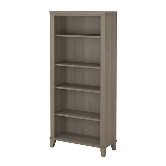 Scranton & Co Furniture Somerset 5 Shelf Bookcase in Ash Gray