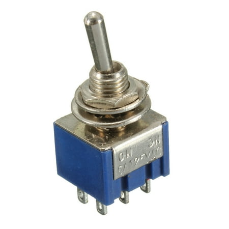 Dpdt Mini Switch - 2x DPDT Mini Metal Toggle Switches 6-Pin On/On 2-Position 6A 125V/3A 250V