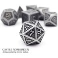 thumbnail image 4 of RV D&D Leather DND Juego de dados de metal poliédrico para mazmorras y dragones Rojo Verde, 4 of 5
