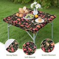 thumbnail image 4 of Square Tablecloth with Elastic Edges 36 * 36 Inch Pioneer Waterproof Red Rose with Green Leaf Table Cover Washable Indoor and Outdoor for Party Kitchen Dinner Banquet Patio Picnic, 4 of 6