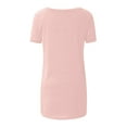 thumbnail image 5 of Womens Short Sleeve Tunic Top Plus Size Round/V-neck Flowy Tee Loose Long Tops Wear with Leggings Plain Comfy Tshirt, 5 of 5