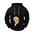 thumbnail image 6 of Mifsaly Mens Kangaroo Pouch Hoodie Long Sleeve Hooded Sweatshirt Dogs Cats Pet Carrier Animal Holder Pullover Black,M, 6 of 7