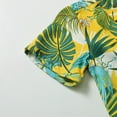 thumbnail image 5 of BXJX Boys Hawaiian Button Down Shirts- Short Sleeve Casual Cotton Summer Print Tees Yellow Size 3-4T, 5 of 9