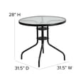 thumbnail image 2 of 31.5'' Round Tempered Glass Metal Table, 2 of 6