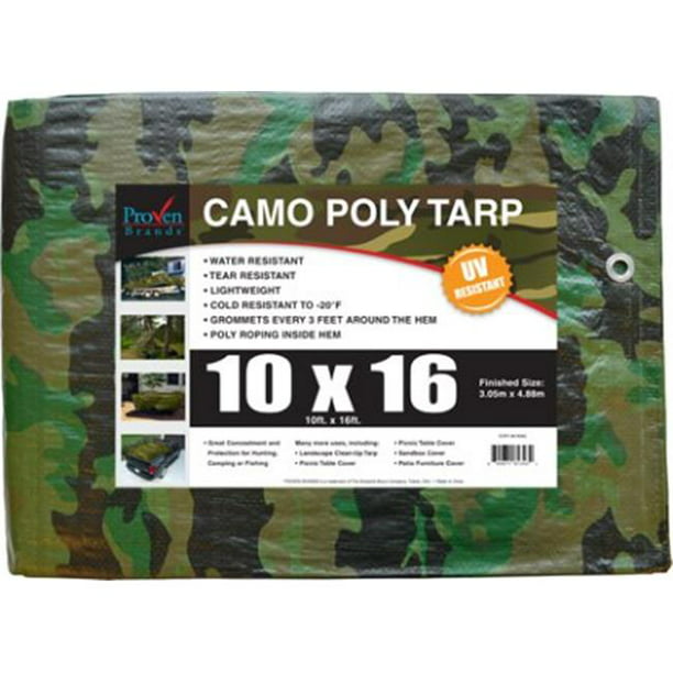 Proven Brands 8678082 10 x 16 ft. Camouflage Poly Tarp - Walmart.com ...