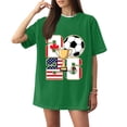thumbnail image 1 of Women's Football Graphic T-Shirt, Women's Soccer Letter Print Short Sleeve T-Shirt, Casual Summer Neck Top for Women Sports Fan Tee Shirt Everyday for Soccer Tournament 2026 Green Size: 2XL, 1 of 4
