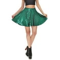 thumbnail image 5 of SWSMCLT Women's Fish Scale Outfits Billowy Skirt Above Knee Bunched Elastic Band Halloween Comfy Cool Casual Mermaid Green 16, 5 of 5
