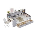 thumbnail image 5 of Euroco Wood Full Size Daybed with Storage Cabinets and Drawers, Desk and Shelves, Gray, 5 of 7