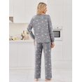 thumbnail image 5 of Ekouaer Womens 2 Pack Pajama Sets Long Sleeve Leopard Top with Pants Pjs Black Sleepwear Soft Lounge Sets, 5 of 6