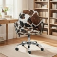 thumbnail image 2 of Xoenoiee Brown Black Cow Pattern Print Stretch Back Dining Chair Covers with Armrest Accent Chair Cover Slipcover with Arm, Washable Upholstered Arm Dining Chair Protector for Dining Living Room, 2 of 7