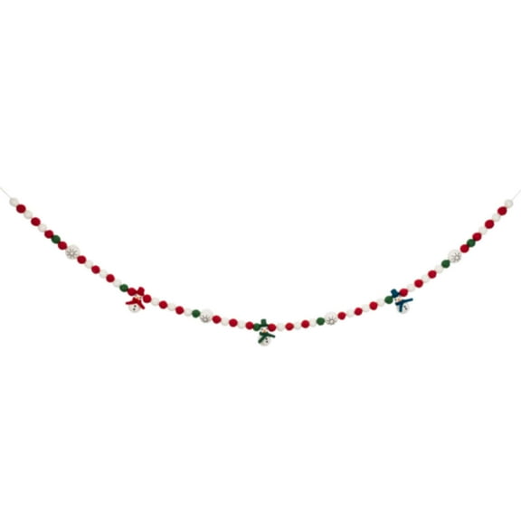 Ganz Christmas Wool Garland - One Garland 54 Inch, Wool - Christmas Colored Balls Mx184306 Snowman