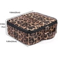 thumbnail image 4 of Bolsa de cosméticos de viaje con estampado de leopardo, de piel sintética, organizador con divisores ajustables para mujeres y niñas, 4 of 4