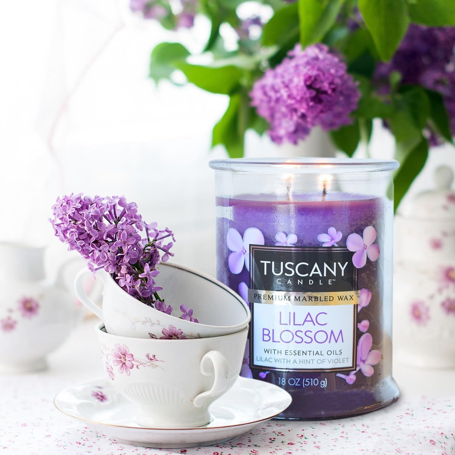Lilac Blossom Long-Lasting Scented Jar Candle (18 oz)