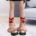 thumbnail image 5 of Biekopu Women Knit Leg Warmers, Vintage Heart Bow Knee-high Leg Warmers Socks for Party Street, 5 of 5