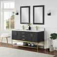 thumbnail image 6 of Wildy 60" Double Bathroom Vanity Set in Black Oak with Grain White Composite Stone Countertop with Mirror, 6 of 8