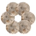 thumbnail image 3 of 6 Pcs Drink Coasters with Holder 3.94in Woven Coasters for Drinks Brown Paint Splatters Pattern Coaster Set for Protection Table, 3 of 7