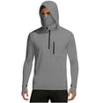 thumbnail image 2 of Mens Sun Shirts UV Protection Long Sleeve Quarter Zip Thumb Holes Hooded Top UPF 50+ Lightweight Breathable Shirt with Face Cover, 2 of 9