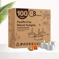 thumbnail image 1 of Velas de té Hypmis, paquete de 100 unidades, 8 horas de duración de combustión, sin perfume, 1 of 9