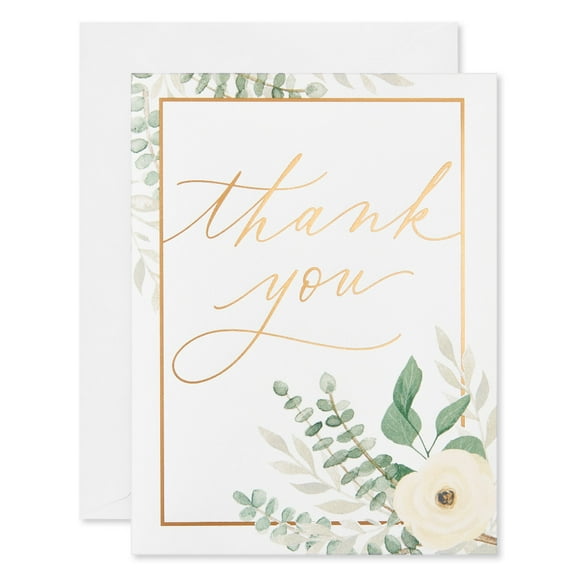American Greetings Thank You Stationery with Envelopes, Formal Floral (20-Count)