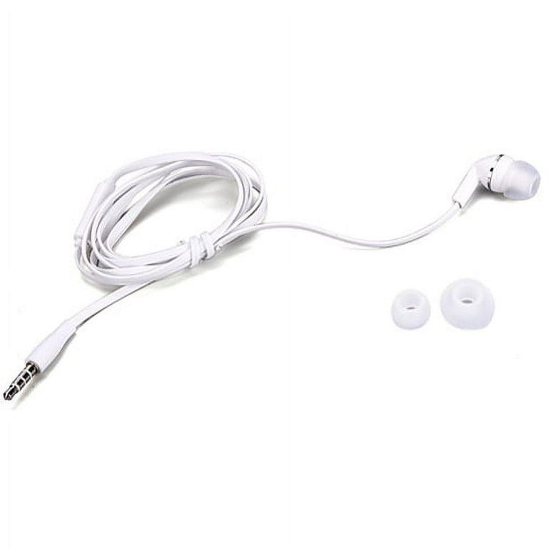 Earphone w Mic Mono Headset for Samsung Galaxy A14 5G Phone Wired Earbud 3.5mm Single Headphone Hands free Microphone White J4L Compatible With